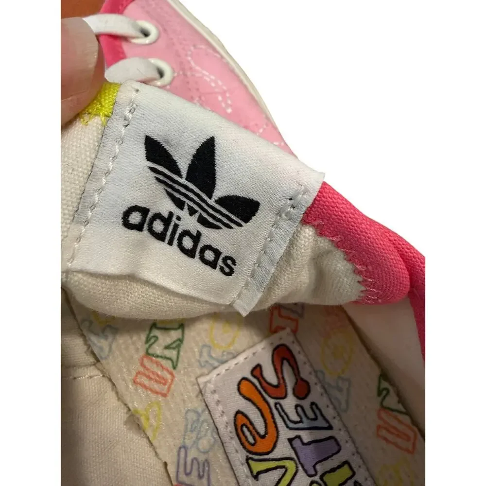 Adidas Nizza Low Pride Love Unites GW2419 M 7.5 / W 8.5 Rainbow Canvas NWT
